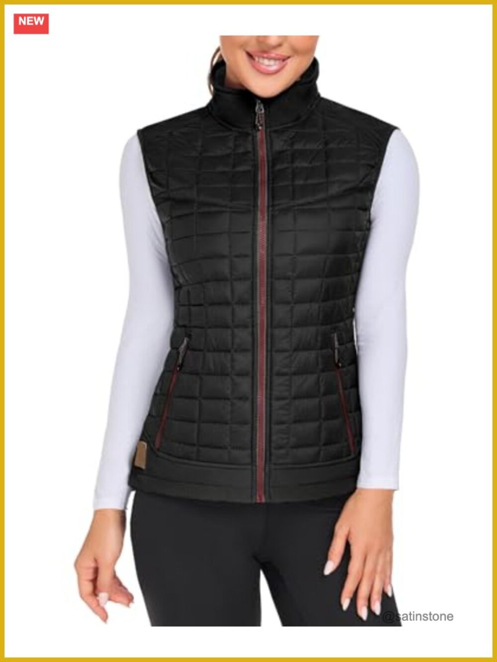 Lightweight Warm Puffer Vest Full Zip Sleeveless Hiking Golf